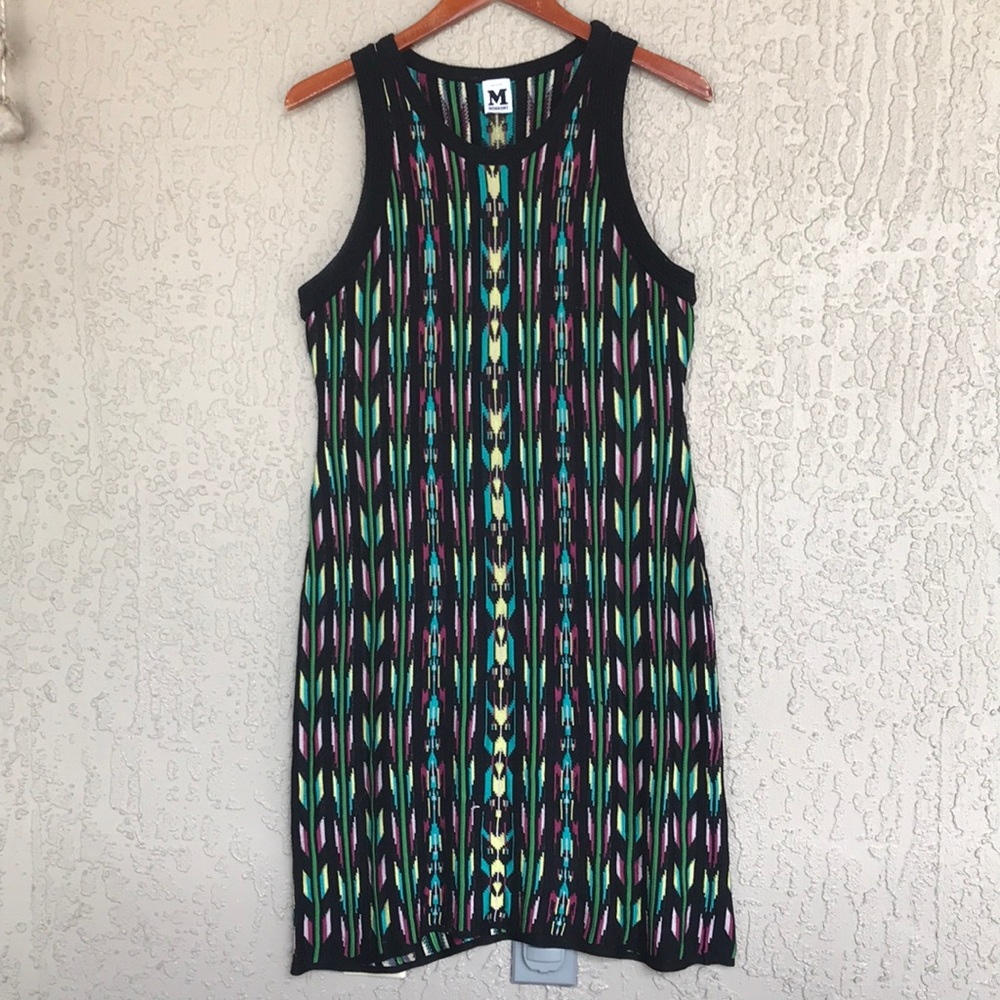 M Missoni, sleeveless, multicolor knit dress